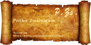 Petke Zsuzsanna névjegykártya